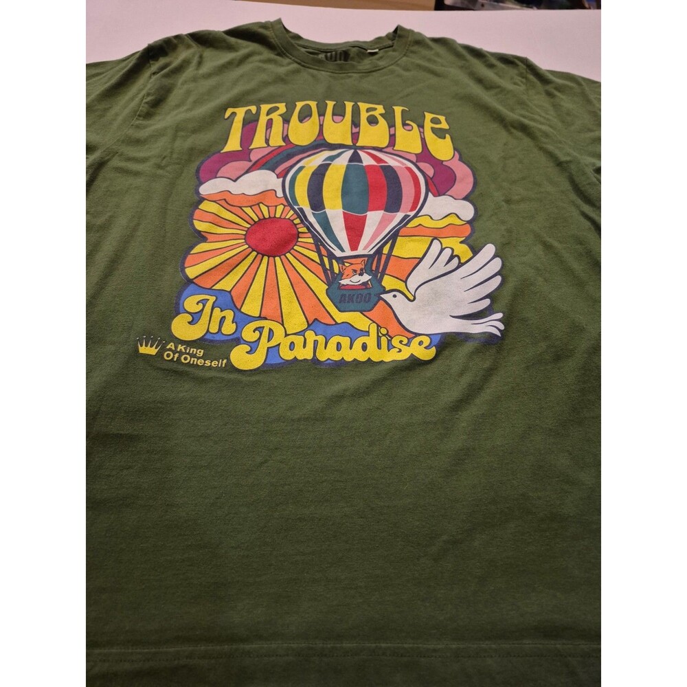 AKOO 100%authentic Mens S/S Tshirt Size Xxl Green trouble